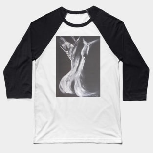 Black and White Back 2 - Female Nude Baseball T-Shirt